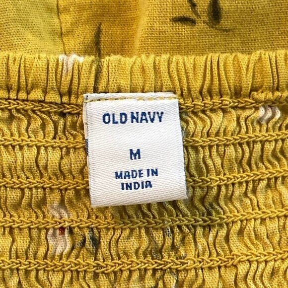 Old Navy Smocked Yoke Floral Print Short Sleeve Swing Top Med - Picture 3 of 4